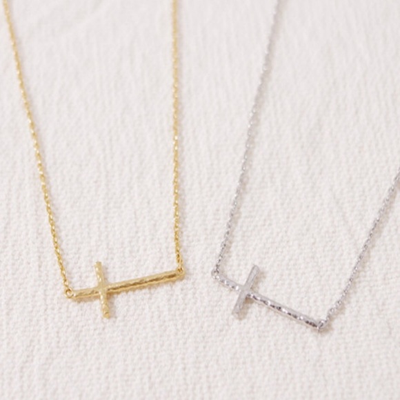 Golden Threads Jewelry - Sideways Cross Necklace